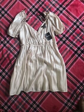Forever 21 Satin Cream Mini Dress